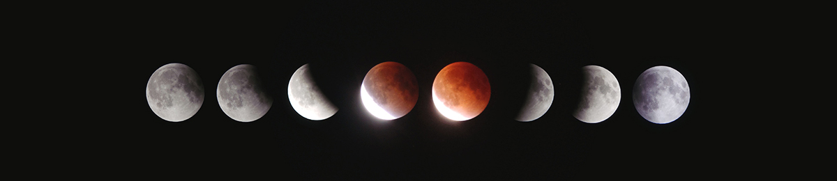 Image of eight moons on a row